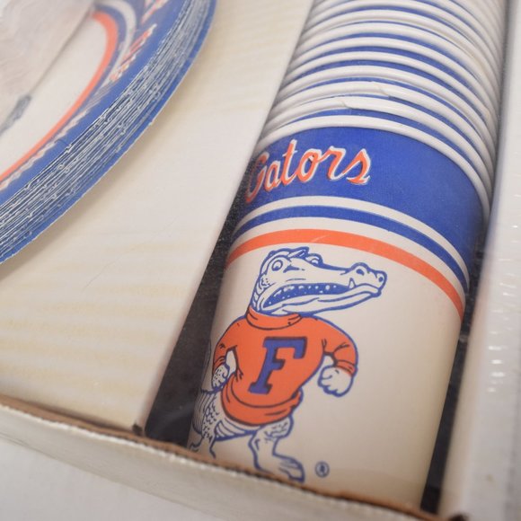 Vintage UF Florida Gators Paper Plate Cup Napkin Set Sealed Tailgate Albert - Picture 4 of 9